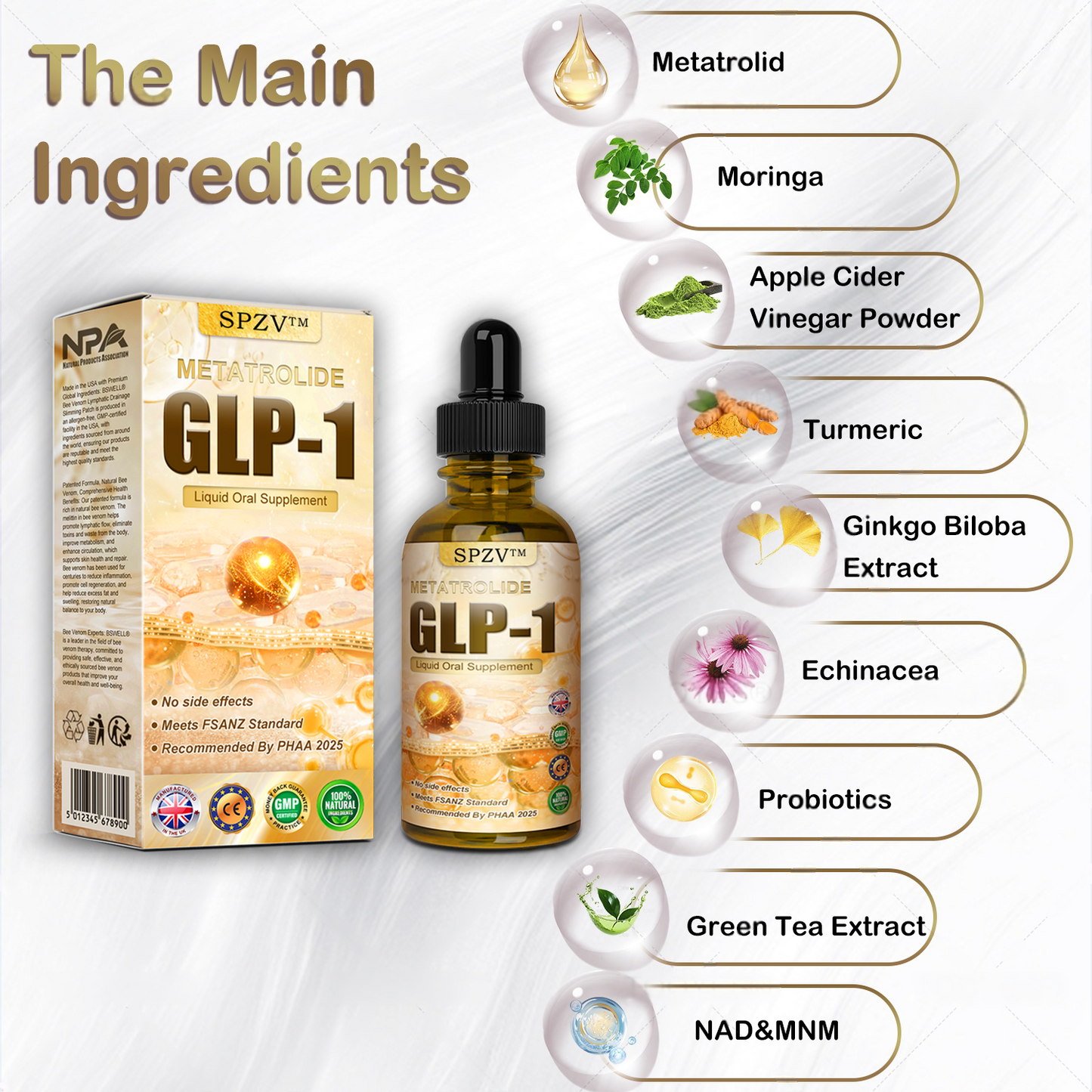 Mayo Clinic Recommended | Official Store | SPZV™ Metatrolide & Moringa GLP-1 activation, Apple cider vinegar, Turmeric Herbal Oral Liquid: Obesity,Cardiovascular Diseas, Diabetes, Sleep Apnea, Joint Problems, and More🏆