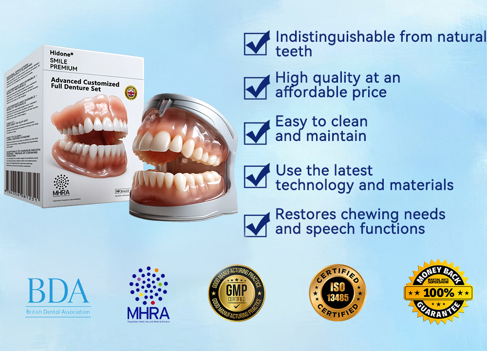 𝐇𝐢𝐝𝐨𝐧𝐞® --🦷Advanced Customized Full Denture Set🦷 (⏰Limited time discount last 30 minutes⏰)🍁💖
