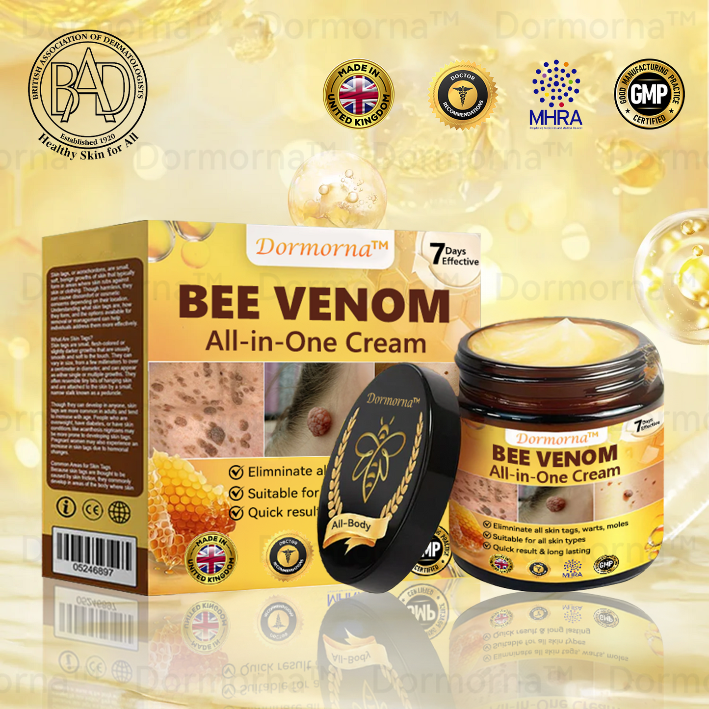 𝐃𝐨𝐫𝐦𝐨𝐫𝐧𝐚™𝐵𝑒𝑒 𝑉𝑒𝑛𝑜𝑚 𝐴𝑙𝑙-𝑖𝑛-𝑂𝑛𝑒 𝐶𝑟𝑒𝑎𝑚 (𝐁𝐃𝐀 𝐑𝐞𝐜𝐨𝐦𝐦𝐞𝐧𝐝𝐞𝐝)（𝐓𝐫𝐞𝐚𝐭𝐬 𝐚 𝐖𝐢𝐝𝐞 𝐑𝐚𝐧𝐠𝐞 𝐨𝐟 𝐒𝐤𝐢𝐧 𝐈𝐬𝐬𝐮𝐞𝐬: 𝐄𝐟𝐟𝐞𝐜𝐭𝐢𝐯𝐞𝐥𝐲 𝐡𝐞𝐥𝐩𝐬 𝐰𝐢𝐭𝐡 𝐞𝐜𝐳𝐞𝐦𝐚, 𝐚𝐠𝐞 𝐬𝐩𝐨𝐭𝐬, 𝐩𝐬𝐨𝐫𝐢𝐚𝐬𝐢𝐬, 𝐰𝐚𝐫𝐭𝐬, 𝐦𝐨𝐥𝐞𝐬, 𝐚𝐜𝐧𝐞, 𝐦𝐞𝐥𝐚𝐧𝐨𝐦𝐚, 𝐯𝐚𝐫𝐢𝐜𝐨𝐬𝐞 𝐯𝐞𝐢𝐧𝐬, 𝐚𝐧𝐝 𝐨𝐭𝐡𝐞𝐫 𝐬𝐤𝐢𝐧 𝐜𝐨𝐧𝐝𝐢𝐭𝐢𝐨𝐧𝐬)