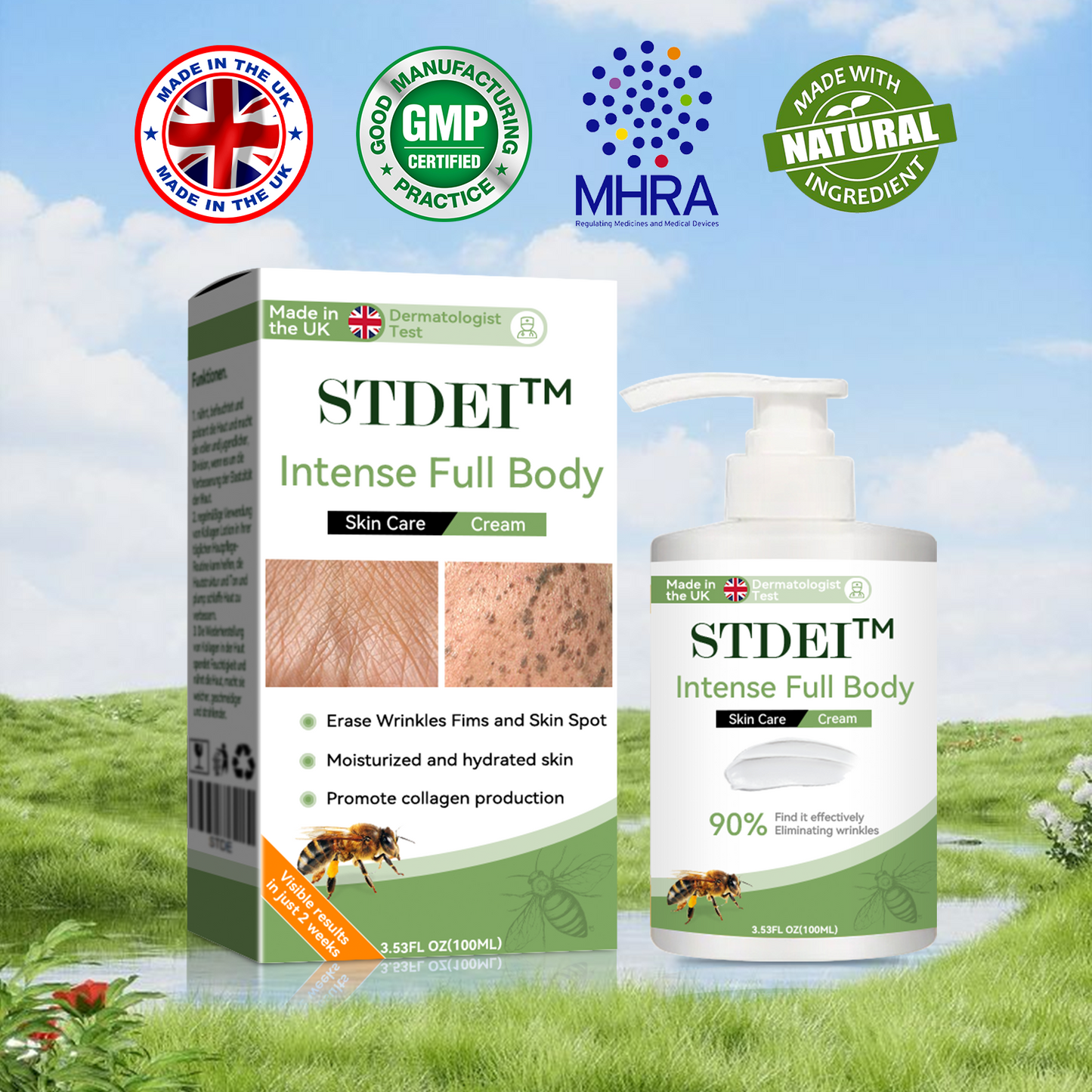 𝐒𝐓𝐃𝐄𝐈™ 𝐈𝐧𝐭𝐞𝐧𝐬𝐞 𝐅𝐮𝐥𝐥 𝐁𝐨𝐝𝐲 𝐒𝐤𝐢𝐧 𝐂𝐚𝐫𝐞 𝐂𝐫𝐞𝐚𝐦🏆(BAD) British Academy of Dermatology💥